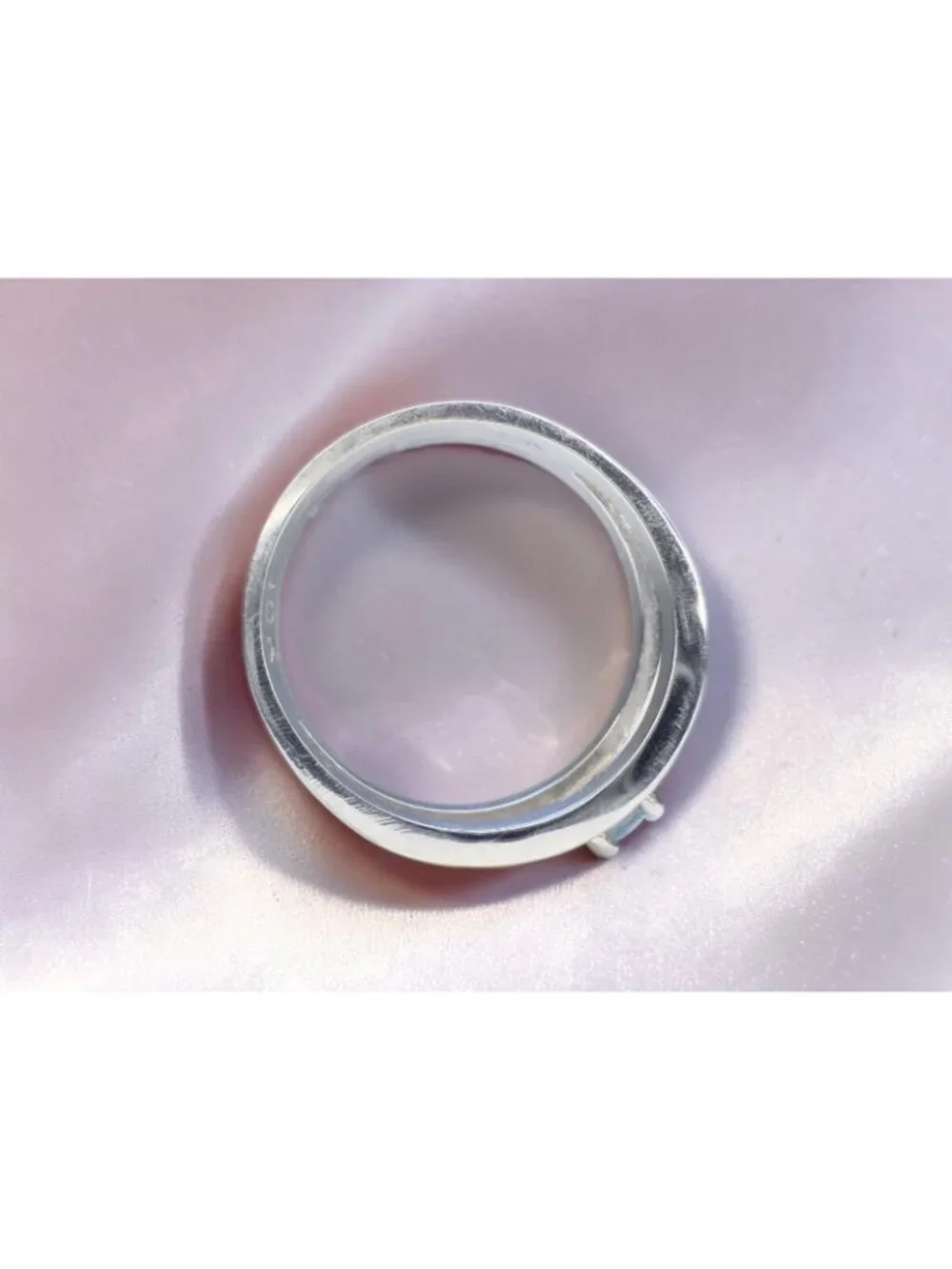 VINTAGE 10K White Gold -Natural Aquamarine Ring -Size 8 -Split Shank -3g Artisan